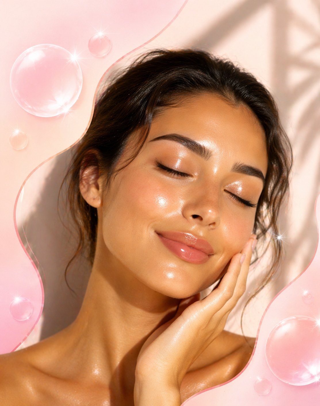 Glowing skin beauty portrait