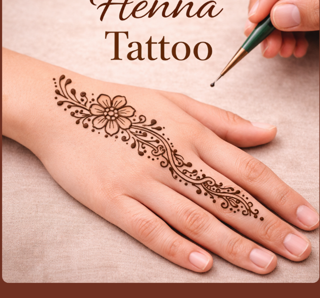 Henna hand art design